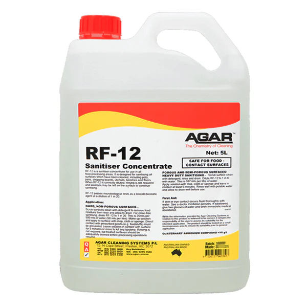 Agar RF12 No Rinsing Food Grade Sanitiser Concentrate - Image 3