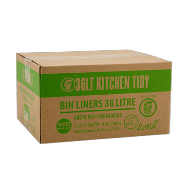 Kitchen Tidy 36Lt Green Degradable Bin Liners | 1000 Bags - Image 3