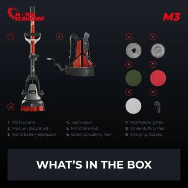 M3 MotorScrubber Cordless Powerful, Lightweight Floor Scrubber - Image 19